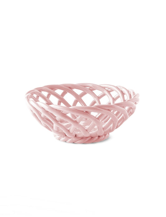 Sicilia Ceramic Basket Small Pink