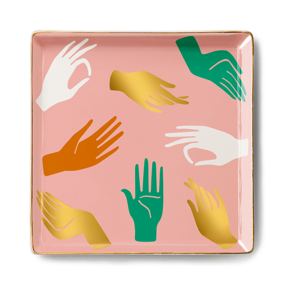Ceramic Tray Hamsa Pink