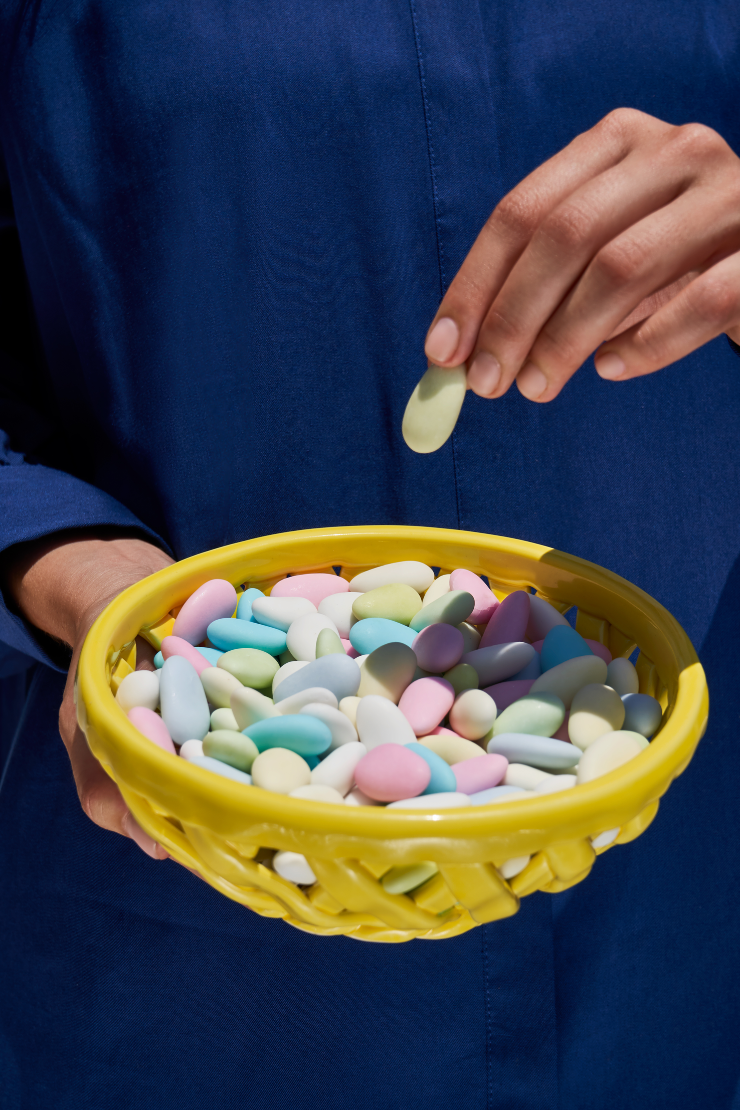 Sicilia Ceramic Basket Small Yellow