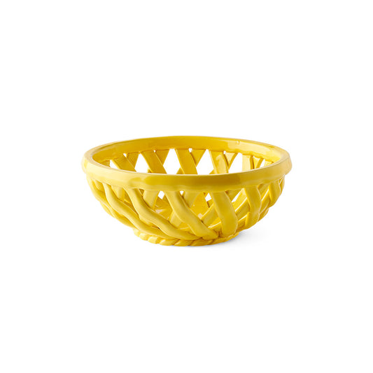 Sicilia Ceramic Basket Small Yellow