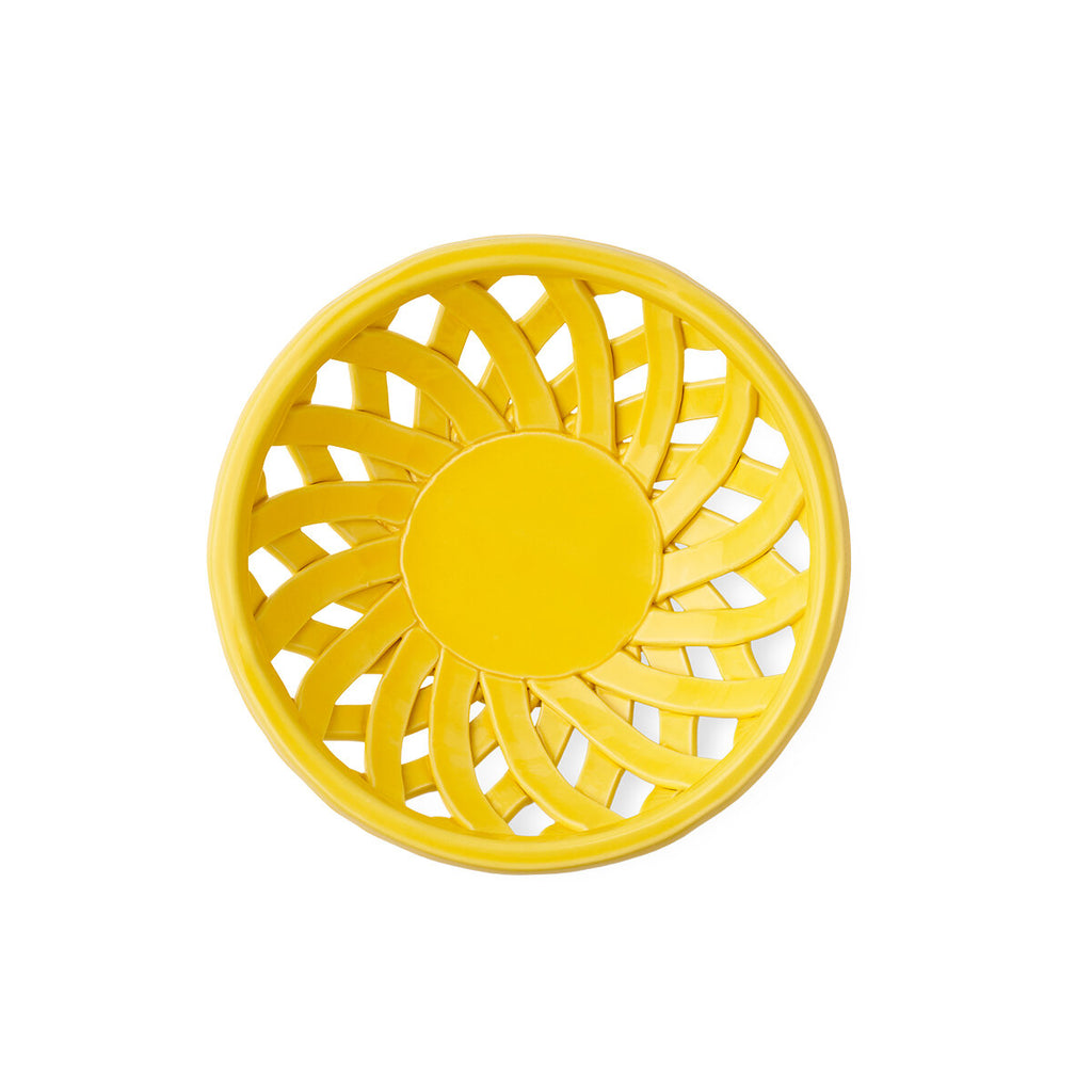 Sicilia Ceramic Basket Small Yellow
