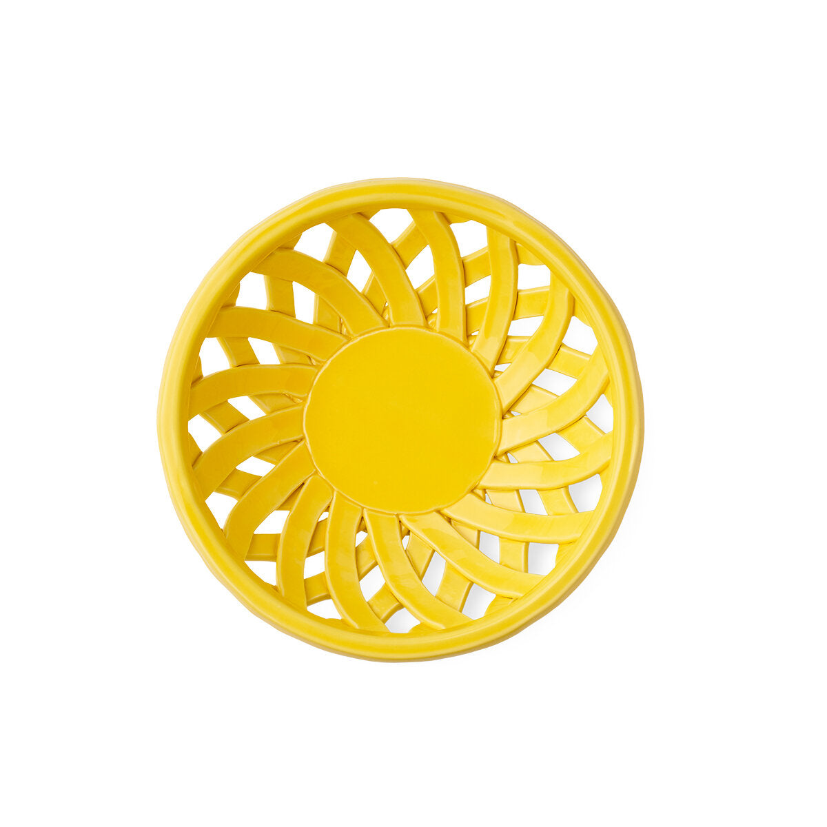 Sicilia Ceramic Basket Small Yellow